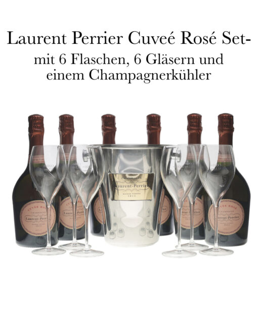 Laurent-Perrier Cuvée Rosé mit 6 Gläsern + Kühler
